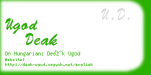ugod deak business card